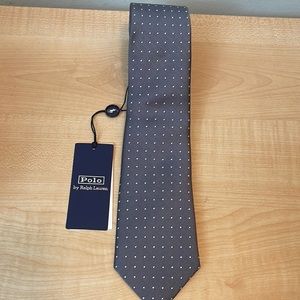 Polo Silver Polka Dot Handmade Silk Tie